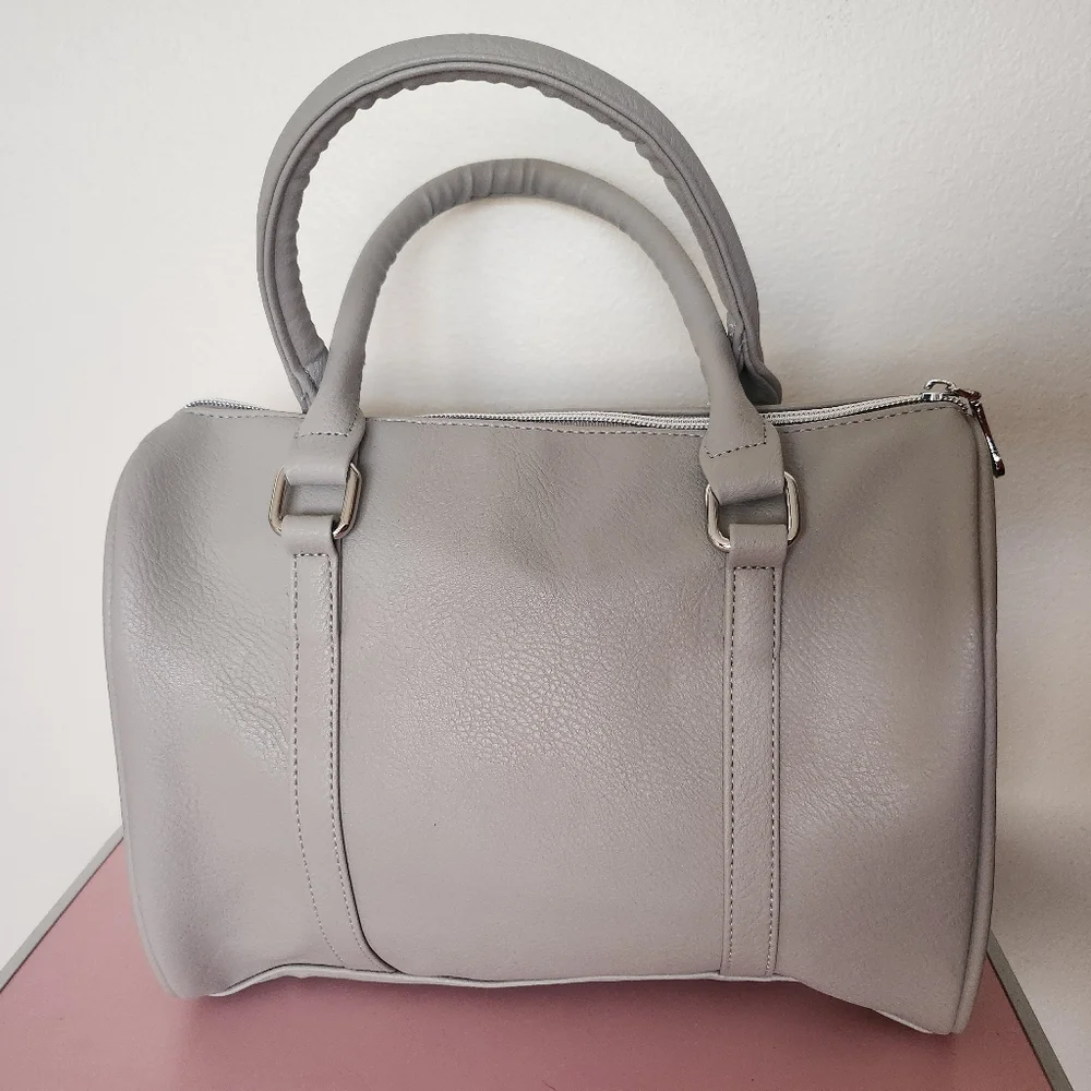 New Benoss Gray Vegan Leather Handbag